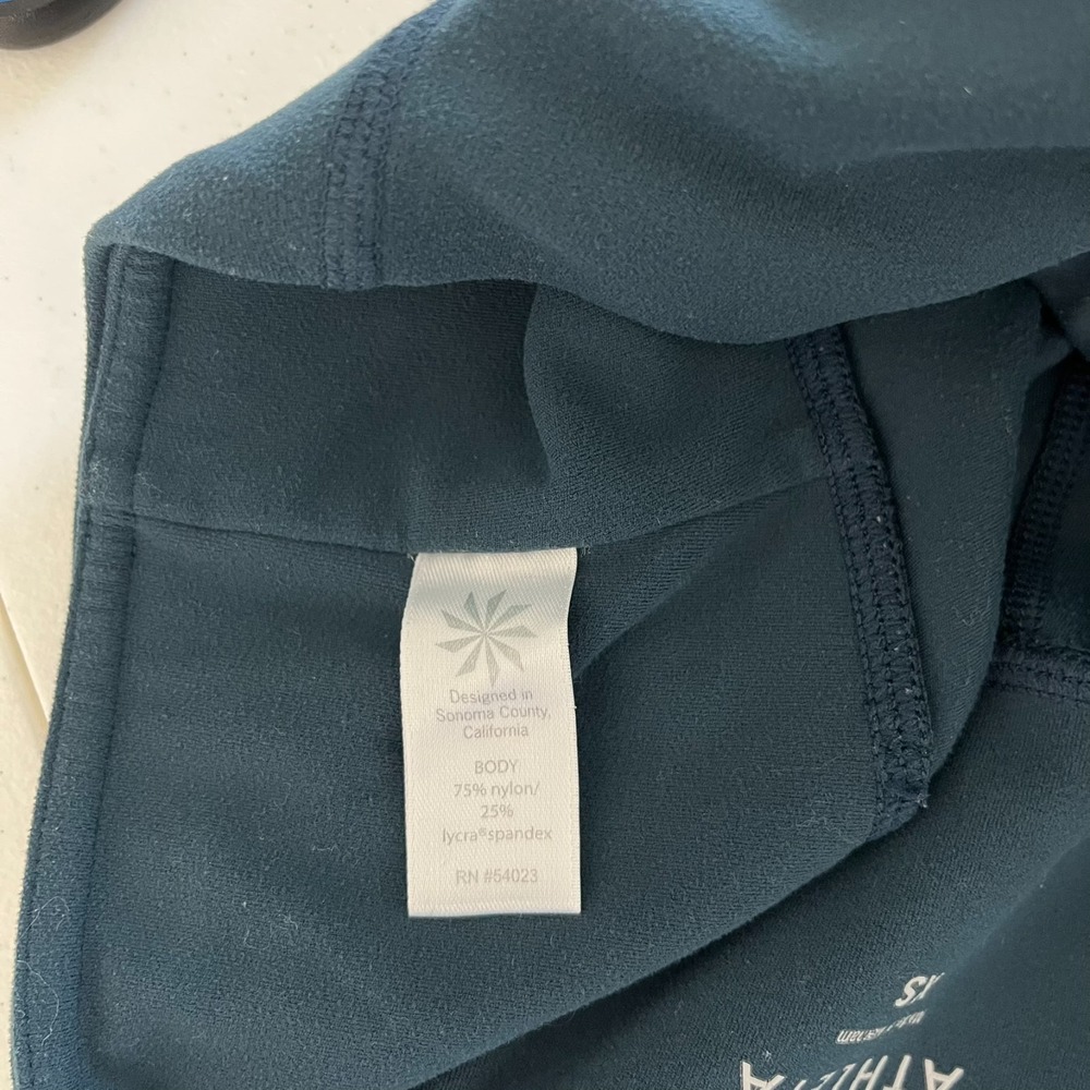 Athleta Leggings Women's XS Green Pockets Ankle Length High Rise - Picture 9 of 10